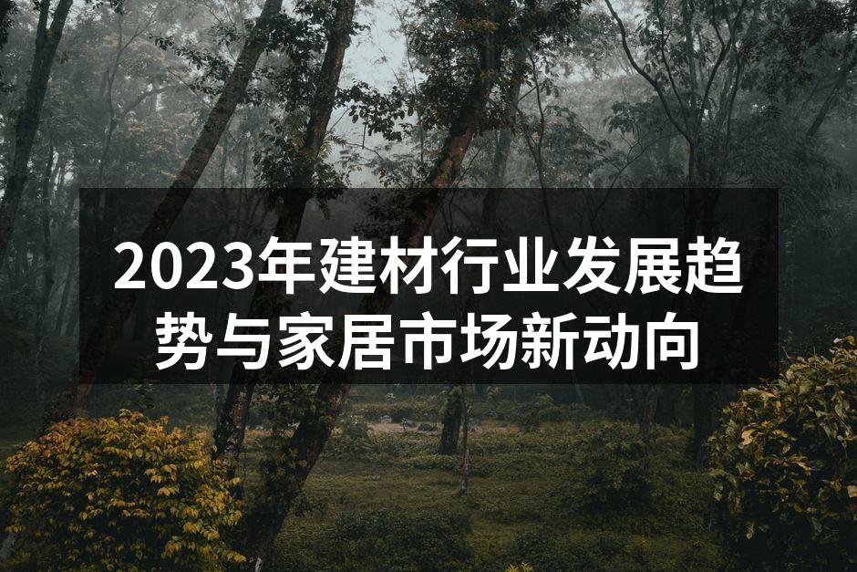 2023年建材行业发展趋势与家居市场新动向